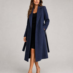 Luna Women's Belted Soft-Knit Long Lapel Trench Coat - Nora & Rose Maine