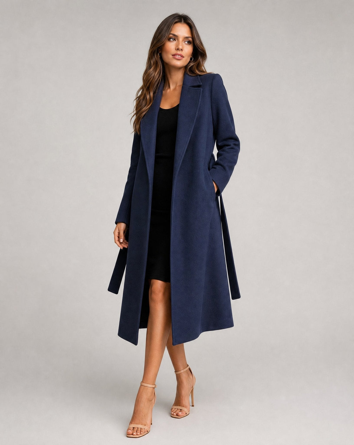 Luna Women's Belted Soft-Knit Long Lapel Trench Coat - Nora & Rose Maine