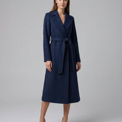 Luna Women's Belted Soft-Knit Long Lapel Trench Coat - Nora & Rose Maine, view 3