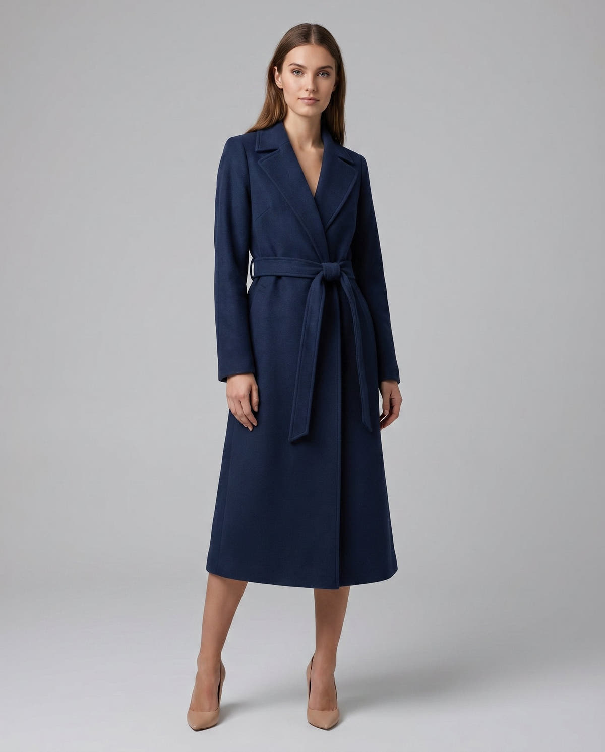 Luna Women's Belted Soft-Knit Long Lapel Trench Coat - Nora & Rose Maine, view 3