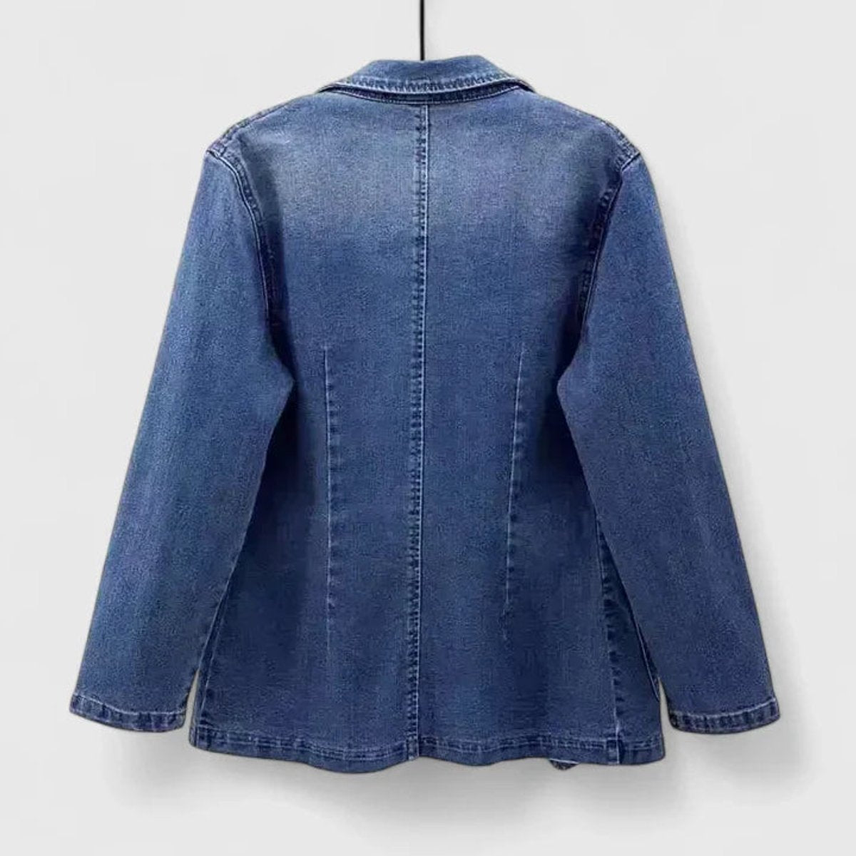Grace Women's Casual Denim Blazer Jacket Single-Button Open Front - Nora & Rose Maine, view 2