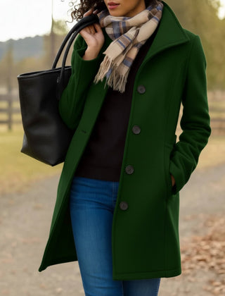 Emma Women's Classic Mid-Length Single-Breasted Soft-Knit Coat - Nora & Rose Maine