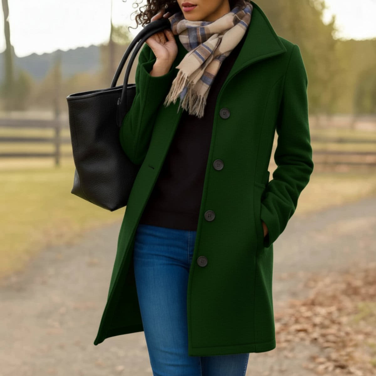 Emma Women's Classic Mid-Length Single-Breasted Soft-Knit Coat - Nora & Rose Maine