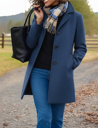 Emma Women's Classic Mid-Length Single-Breasted Soft-Knit Coat - Nora & Rose Maine, view 6