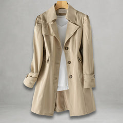 Scarlett Women's Classic Single-Breasted Trench Coat Notch Lapel - Nora & Rose Maine
