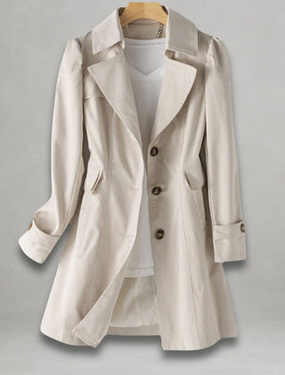 Scarlett Women's Classic Single-Breasted Trench Coat Notch Lapel - Nora & Rose Maine, view 3