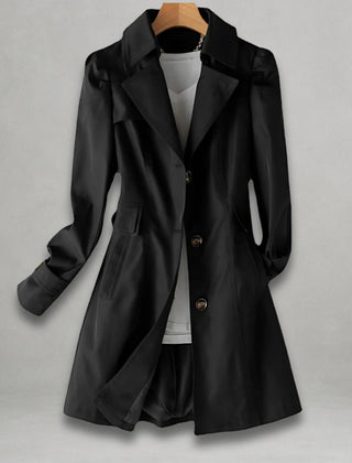 Scarlett Women's Classic Single-Breasted Trench Coat Notch Lapel - Nora & Rose Maine, view 4