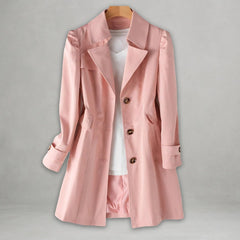 Scarlett Women's Classic Single-Breasted Trench Coat Notch Lapel - Nora & Rose Maine, view 5