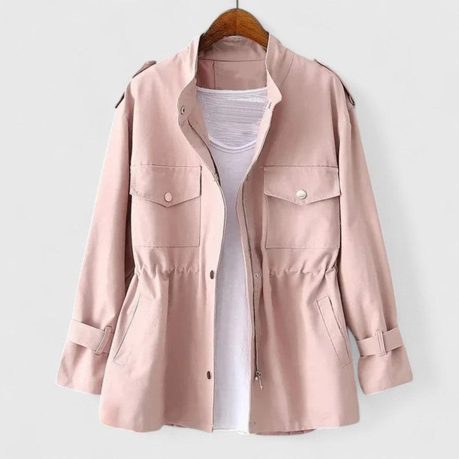 Olivia Women's Coat Drawstring-Waist Utility Jacket Snap-Pocket - Nora & Rose Maine, view 2