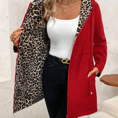 Olivia Women's Coat Reversible Leopard Print Hooded Zip-Up Jacket - Nora & Rose Maine