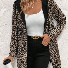 Olivia Women's Coat Reversible Leopard Print Hooded Zip-Up Jacket - Nora & Rose Maine, view 13