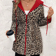 Olivia Women's Coat Reversible Leopard Print Hooded Zip-Up Jacket - Nora & Rose Maine, view 3