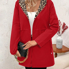 Olivia Women's Coat Reversible Leopard Print Hooded Zip-Up Jacket - Nora & Rose Maine, view 6