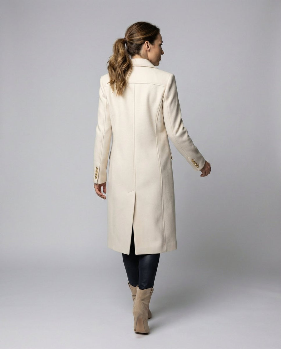 Scarlett Women's Double-Breasted Long-Sleeve Midi Overcoat - Nora & Rose Maine, view 2