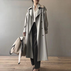 Eleanor Women's Double-Breasted Water-Repellent Long Trench Coat - Nora & Rose Maine