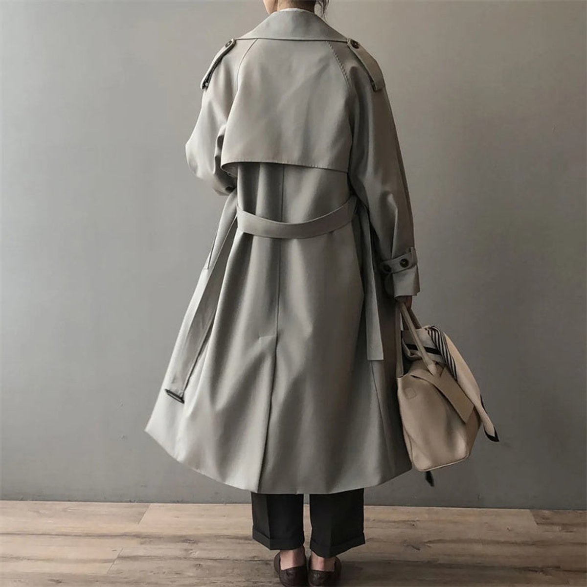 Eleanor Women's Double-Breasted Water-Repellent Long Trench Coat - Nora & Rose Maine, view 2