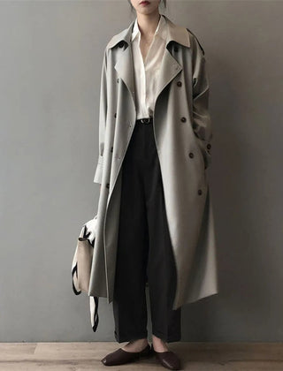 Eleanor Women's Double-Breasted Water-Repellent Long Trench Coat - Nora & Rose Maine, view 4