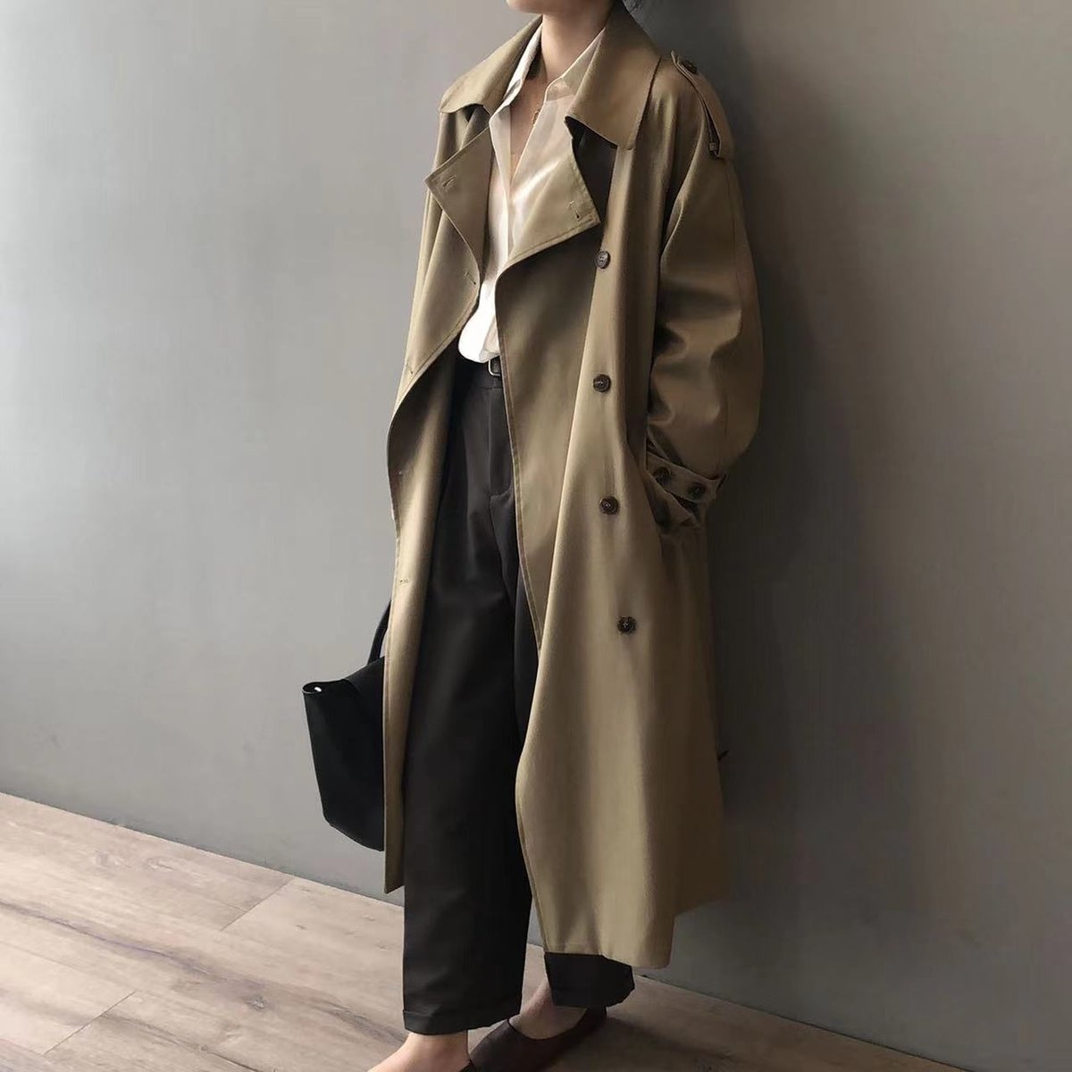 Eleanor Women's Double-Breasted Water-Repellent Long Trench Coat - Nora & Rose Maine, view 5