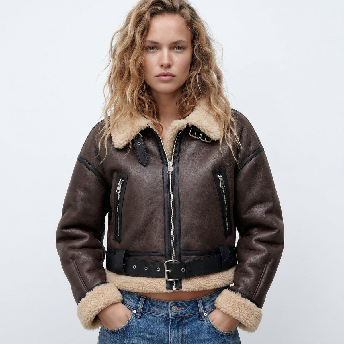 Isabella Women's Double-Sided Shearling Bomber Jacket - Nora & Rose Maine