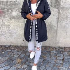 Aria Women's Hooded Drawstring Midi Parka Coat - Nora & Rose Maine, view 11