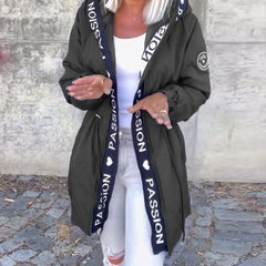 Aria Women's Hooded Drawstring Midi Parka Coat - Nora & Rose Maine, view 5