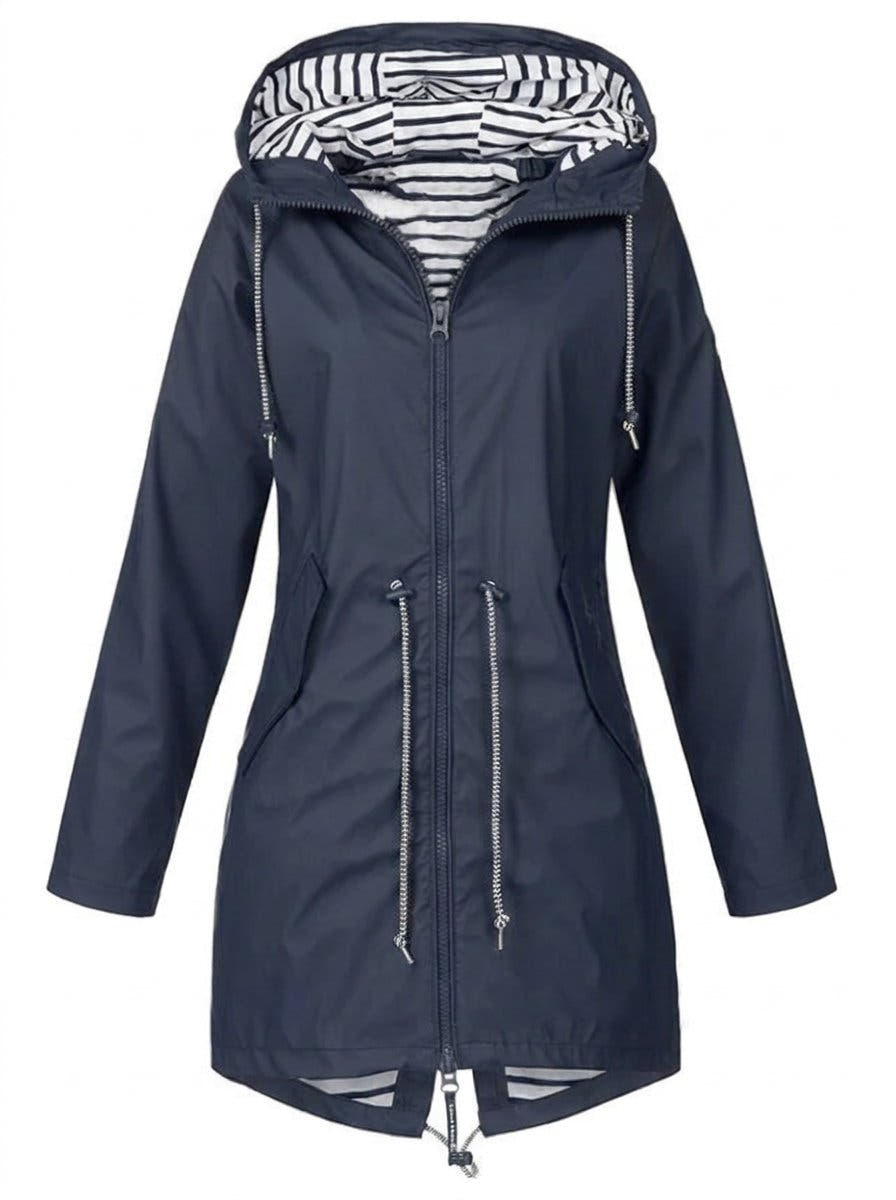 Victoria Women's Hooded Drawstring Waterproof Rain Coat - Nora & Rose Maine