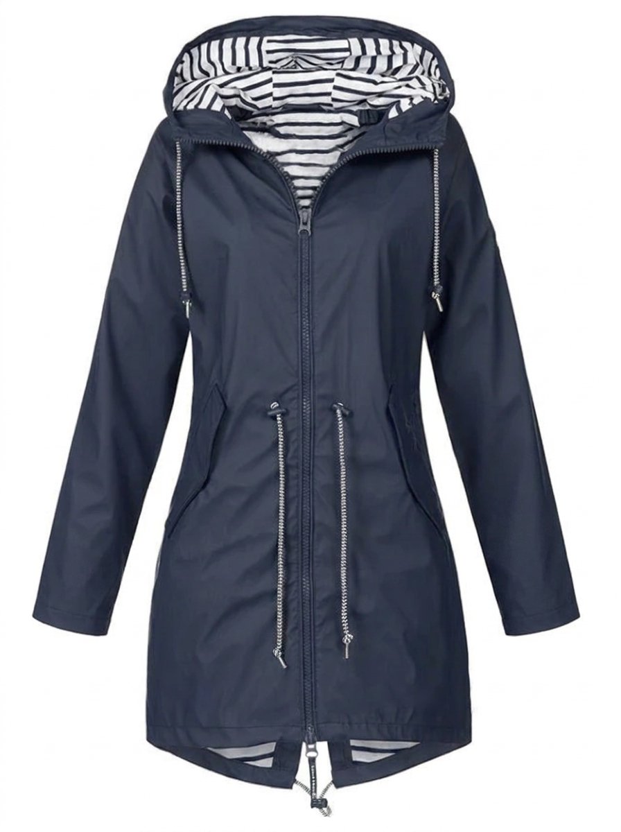 Victoria Women's Hooded Drawstring Waterproof Rain Coat - Nora & Rose Maine