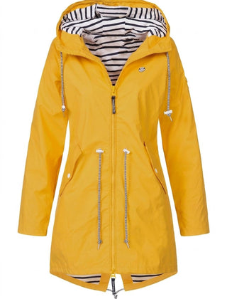 Victoria Women's Hooded Drawstring Waterproof Rain Coat - Nora & Rose Maine, view 5