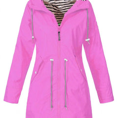 Victoria Women's Hooded Drawstring Waterproof Rain Coat - Nora & Rose Maine, view 6