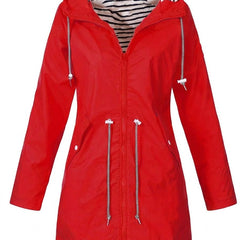 Victoria Women's Hooded Drawstring Waterproof Rain Coat - Nora & Rose Maine, view 7
