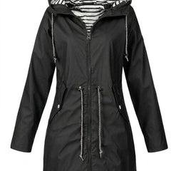 Victoria Women's Hooded Drawstring Waterproof Rain Coat - Nora & Rose Maine, view 8
