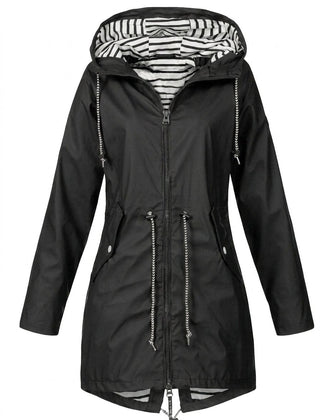 Victoria Women's Hooded Drawstring Waterproof Rain Coat - Nora & Rose Maine, view 8