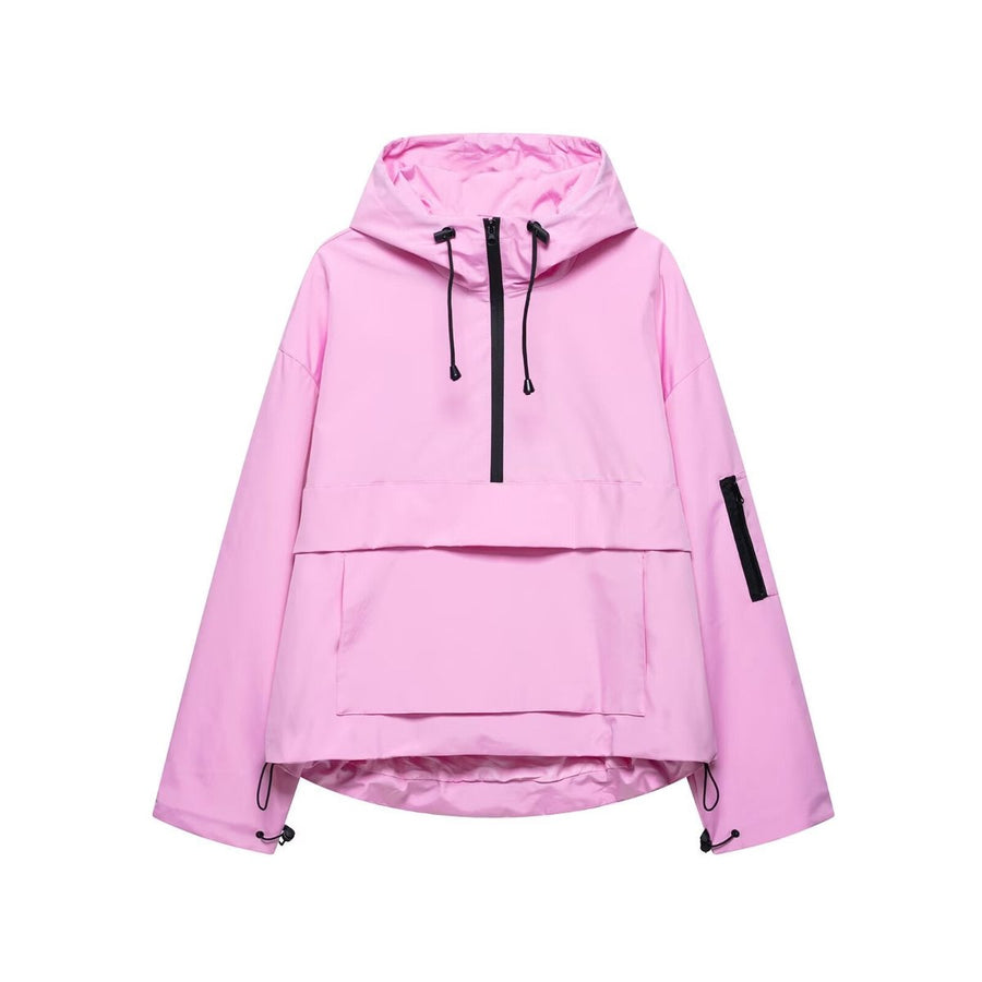 Harper Women's Hooded Pullover Anorak Quilted Jacket Half-Zip - Nora & Rose Maine