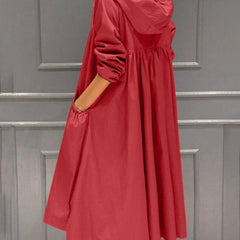 Layla Women's Hooded Waterproof Long Trench Coat Zip-Up - Nora & Rose Maine, view 3