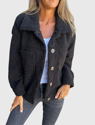 Madison Women's Jacket Cozy Button-Front Sherpa Fleece Coat - Nora & Rose Maine, view 5