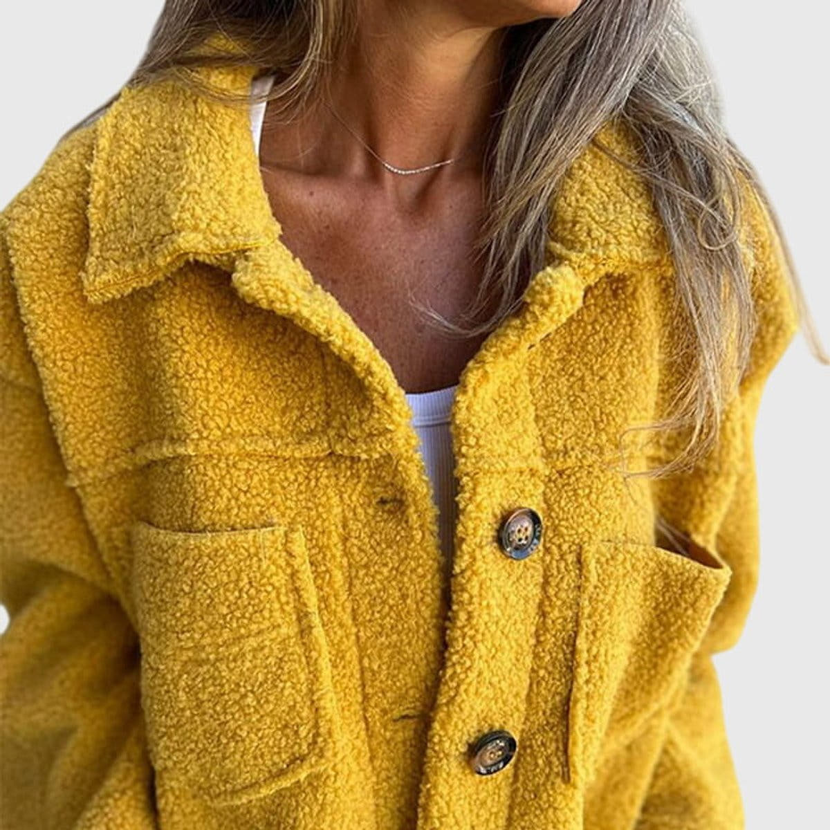 Madison Women's Jacket Cozy Button-Front Sherpa Fleece Coat - Nora & Rose Maine, view 6