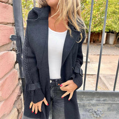 Olivia Women's Jacket Double-Breasted Cable-Knit Sleeve Coat - Nora & Rose Maine, view 10