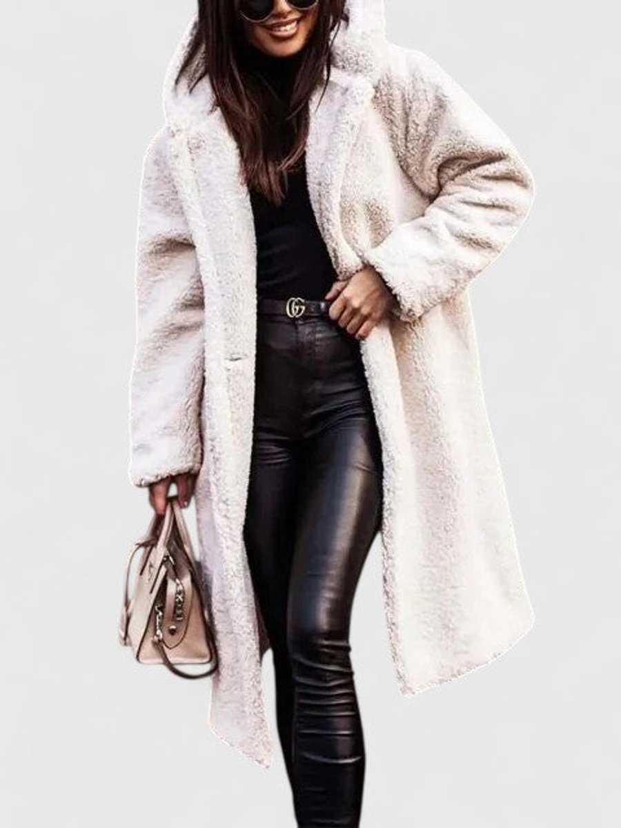 Madison Women's Jacket Oversized Long Teddy Fleece Winter Coat - Nora & Rose Maine, view 2
