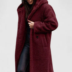Madison Women's Jacket Oversized Long Teddy Fleece Winter Coat - Nora & Rose Maine, view 4