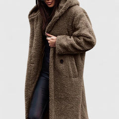 Madison Women's Jacket Oversized Long Teddy Fleece Winter Coat - Nora & Rose Maine, view 7