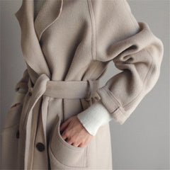 Layla Women's Long Double-Breasted Soft-Knit Coat - Nora & Rose Maine, view 2