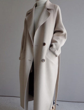 Layla Women's Long Double-Breasted Soft-Knit Coat - Nora & Rose Maine, view 4
