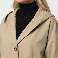 Olivia Women's Long Waterproof Hooded Trench Coat - Nora & Rose Maine, view 2