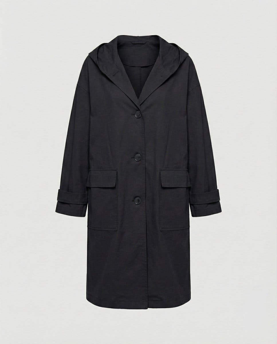 Olivia Women's Long Waterproof Hooded Trench Coat - Nora & Rose Maine, view 4