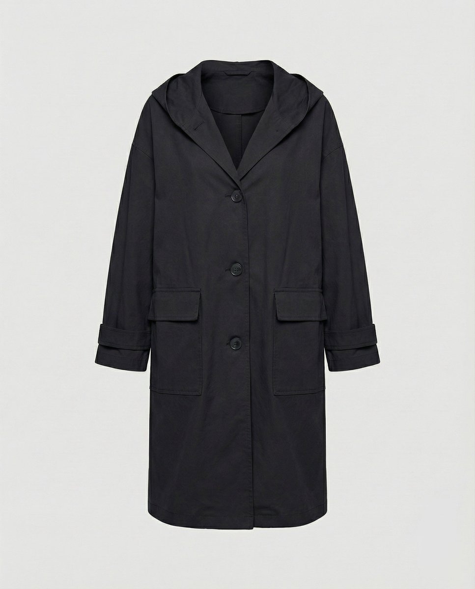 Olivia Women's Long Waterproof Hooded Trench Coat - Nora & Rose Maine, view 4