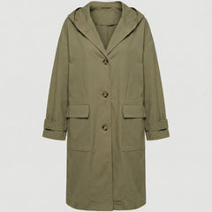 Olivia Women's Long Waterproof Hooded Trench Coat - Nora & Rose Maine, view 5
