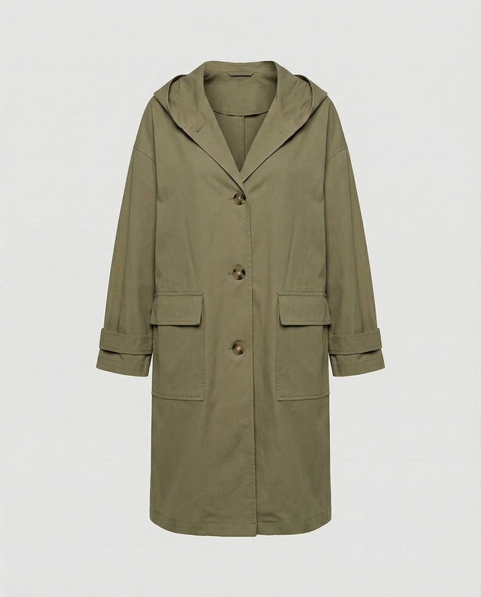 Olivia Women's Long Waterproof Hooded Trench Coat - Nora & Rose Maine, view 5