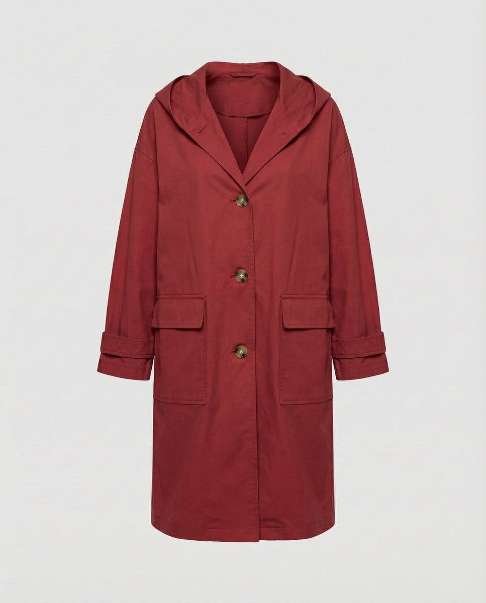 Olivia Women's Long Waterproof Hooded Trench Coat - Nora & Rose Maine, view 6