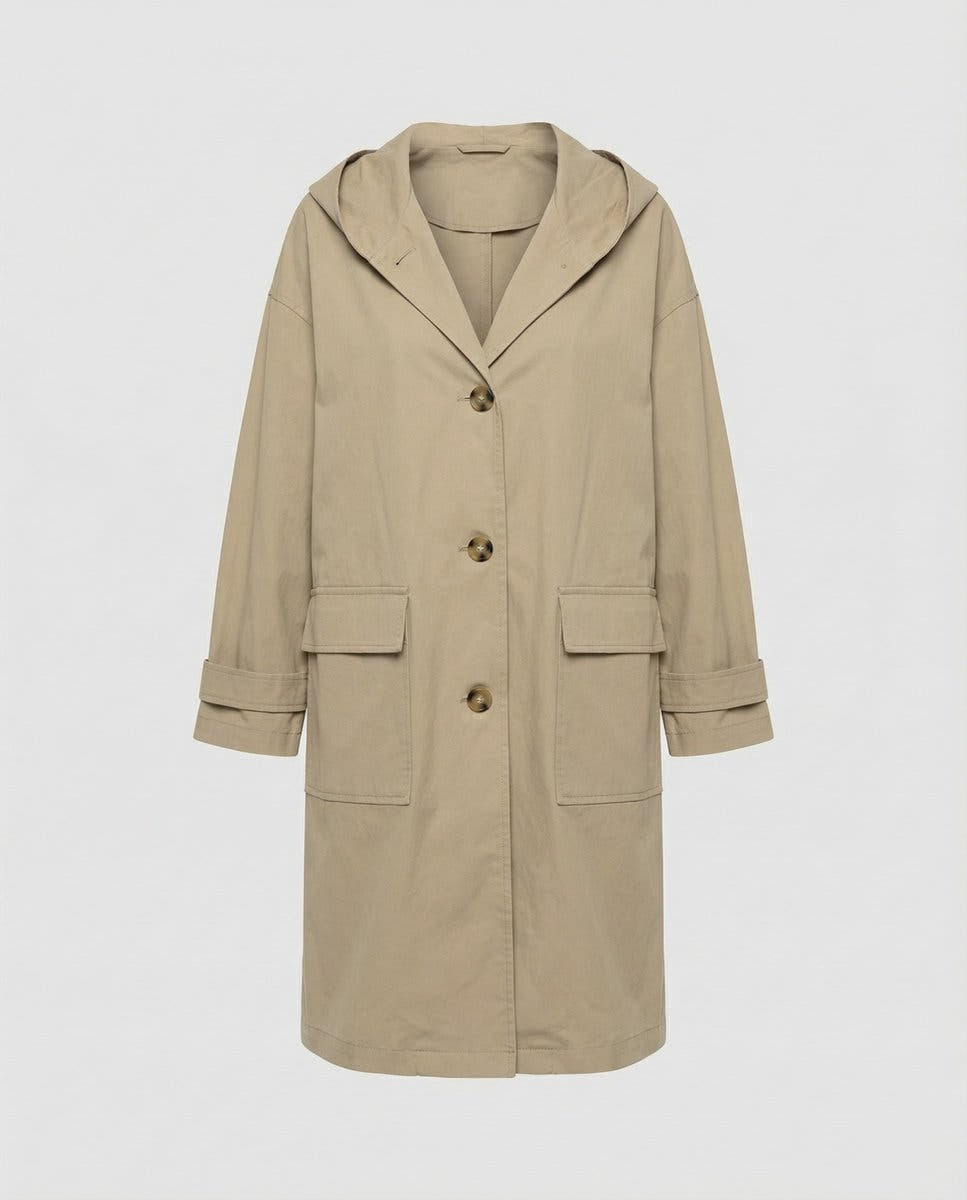Olivia Women's Long Waterproof Hooded Trench Coat - Nora & Rose Maine, view 7