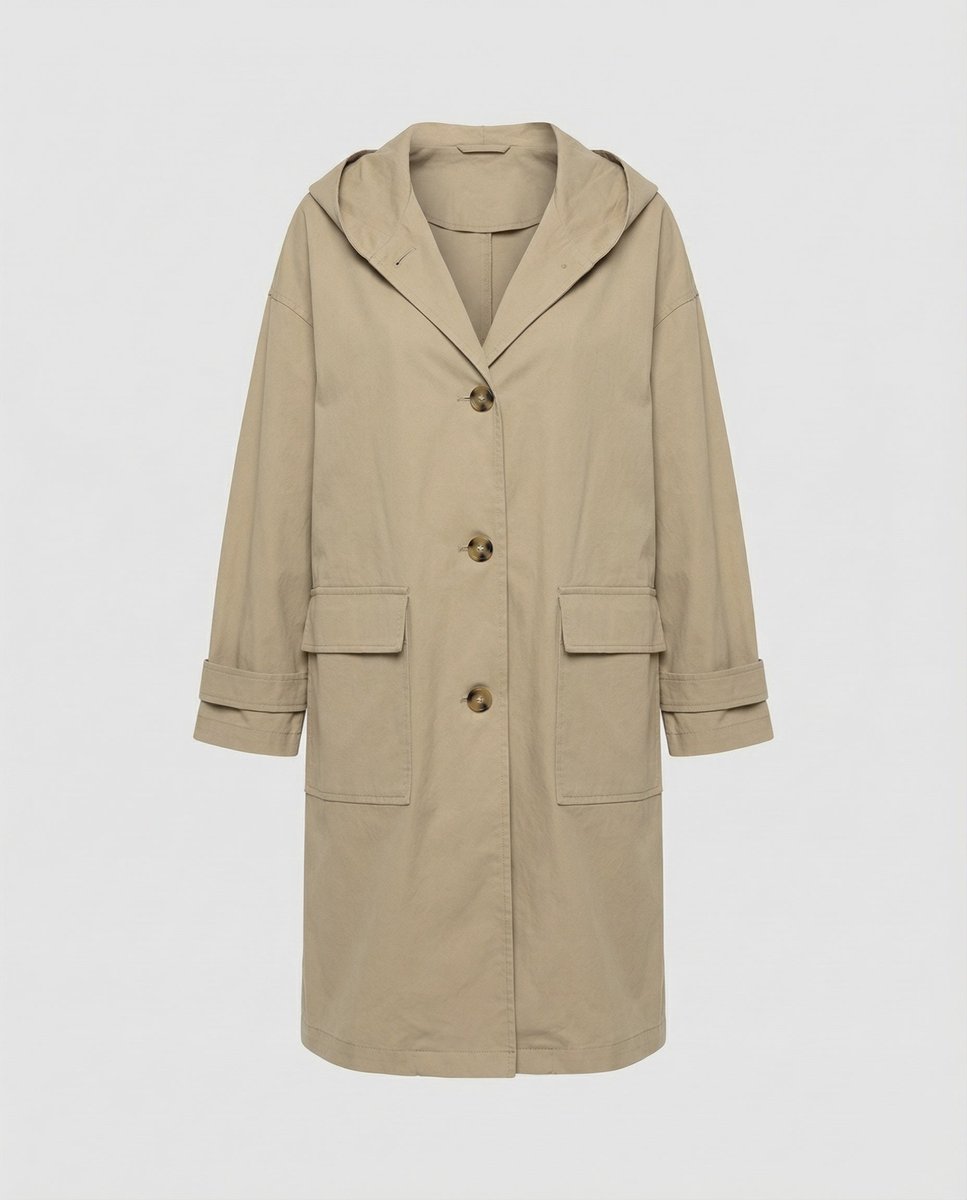 Olivia Women's Long Waterproof Hooded Trench Coat - Nora & Rose Maine, view 7